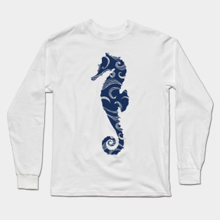 Navy seahorse Long Sleeve T-Shirt